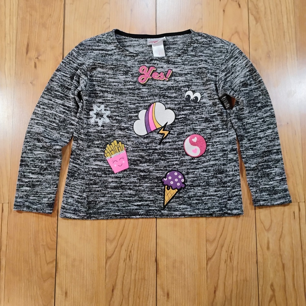 Extremely Me Toddler Girls Size 4 Gray Graphic Long Sleeve Sweater